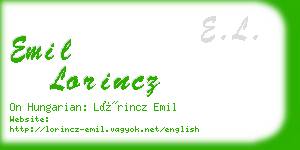 emil lorincz business card